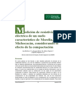 Edición de Resistividad Eléctrica de Un Suelo Característico de Morelia, Michocacán, Considerando El Efecto de La Compactación