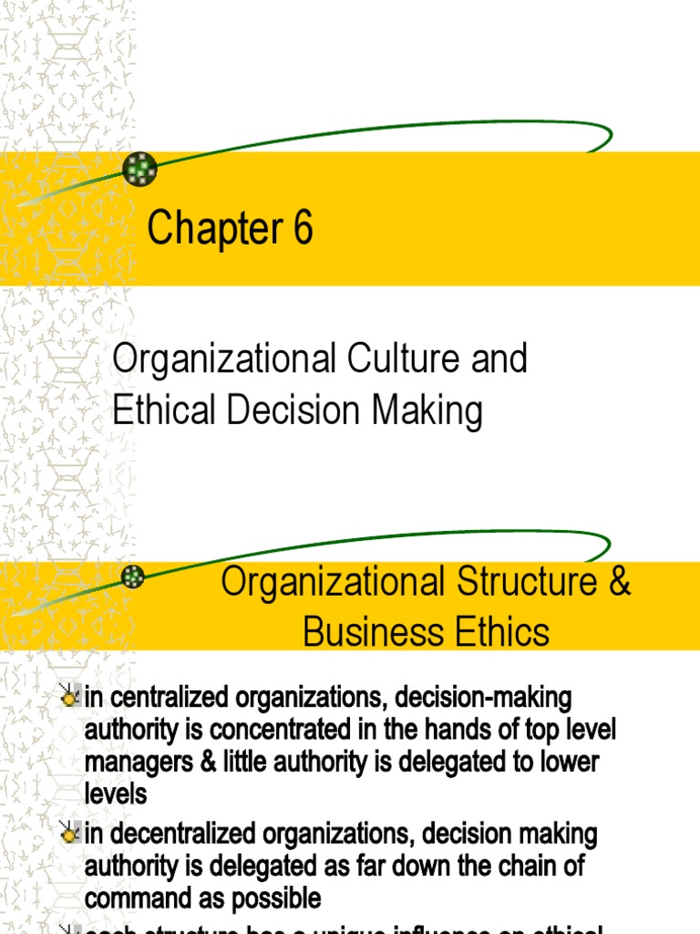 Organizational Culture and Ethical Decision Making | PDF ...
