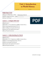 Exploring World History Assignment Checklist 2014