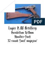 Luger P.08 Artillery: Parabellum 9x19mm Shoulder-Stock 32-Round 'Snail' Magazine'