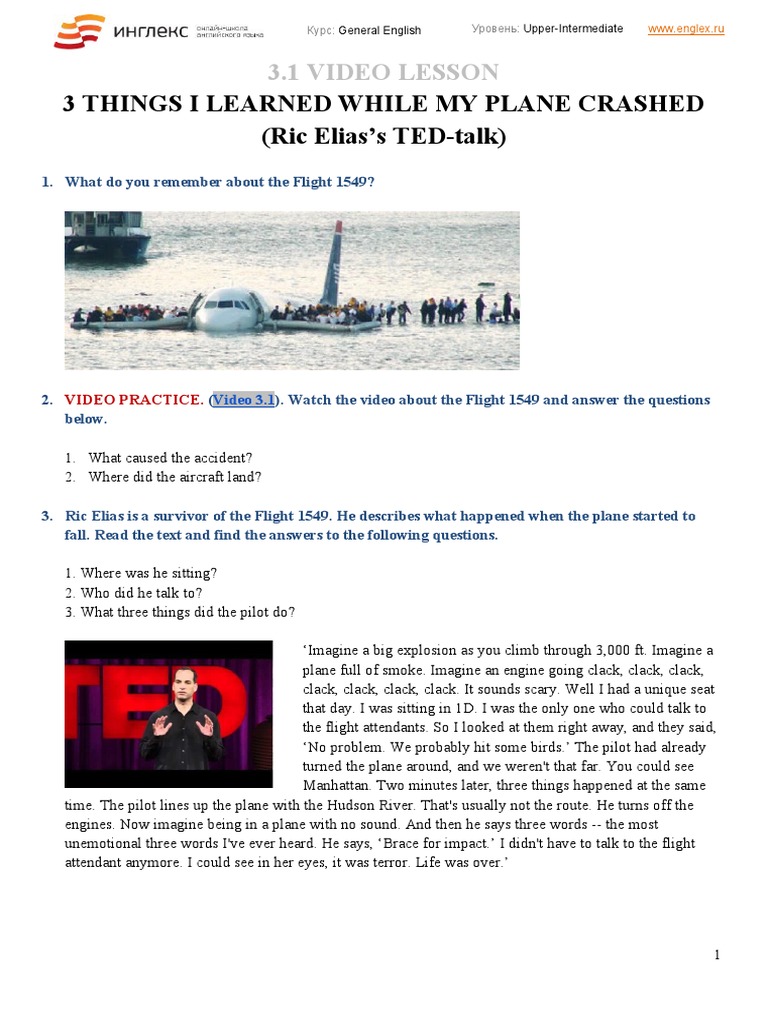 Lessons from Ric Elias's Crash | PDF | Language Arts & Discipline ...