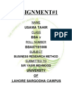 Assignment#1: Usama Tahir Bba V BBA07191008