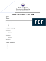 Accomplishment Report: Department of Education