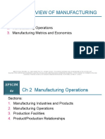 Overview of Manufacturing: Chapters: Manufacturing Operations Manufacturing Metrics and Economics