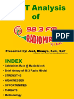 SWOT Analysis Of: Presented By: Jeet, Dhanya, Subi, Saif