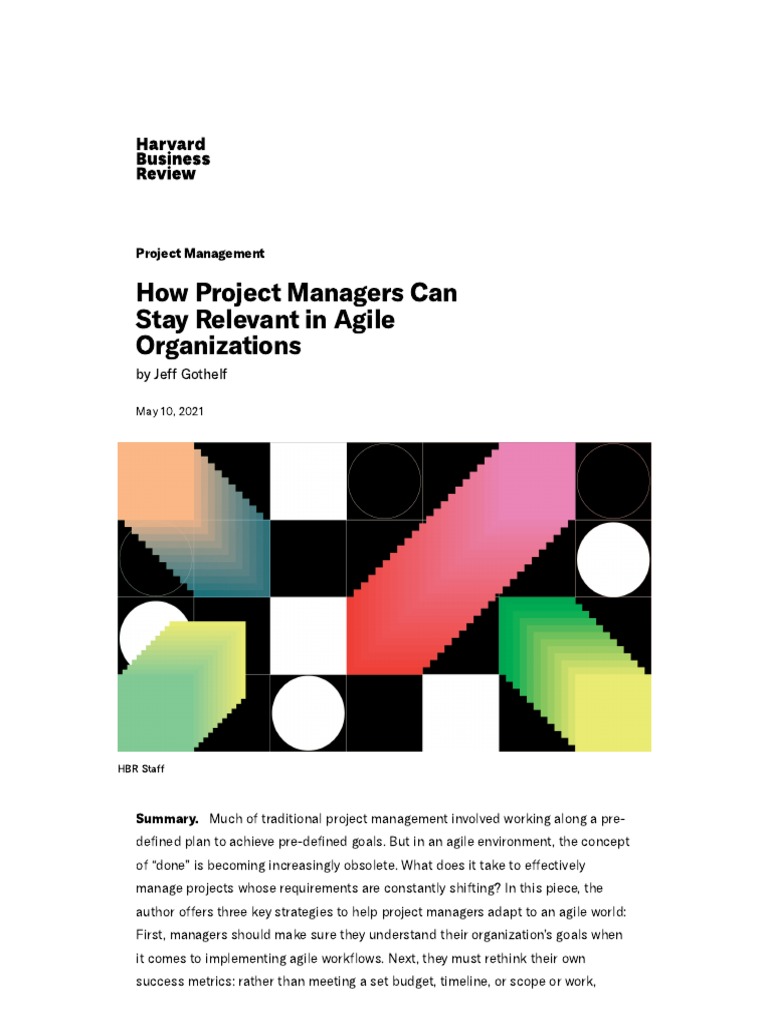 Adapting Project Management for Agile | PDF | Agile Software ...