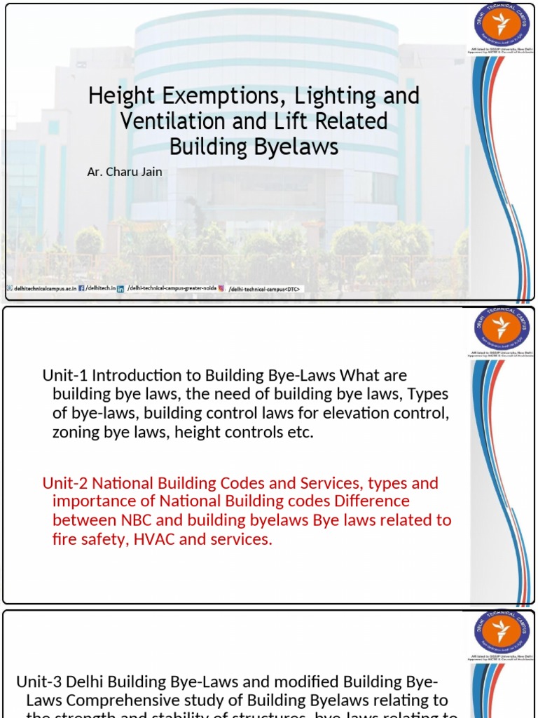 Lec 6 - Codes of Practice PDF | PDF | Elevator | Ventilation (Architecture)