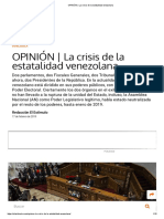 OPINIÓN - La Crisis de La Estatalidad Venezolana