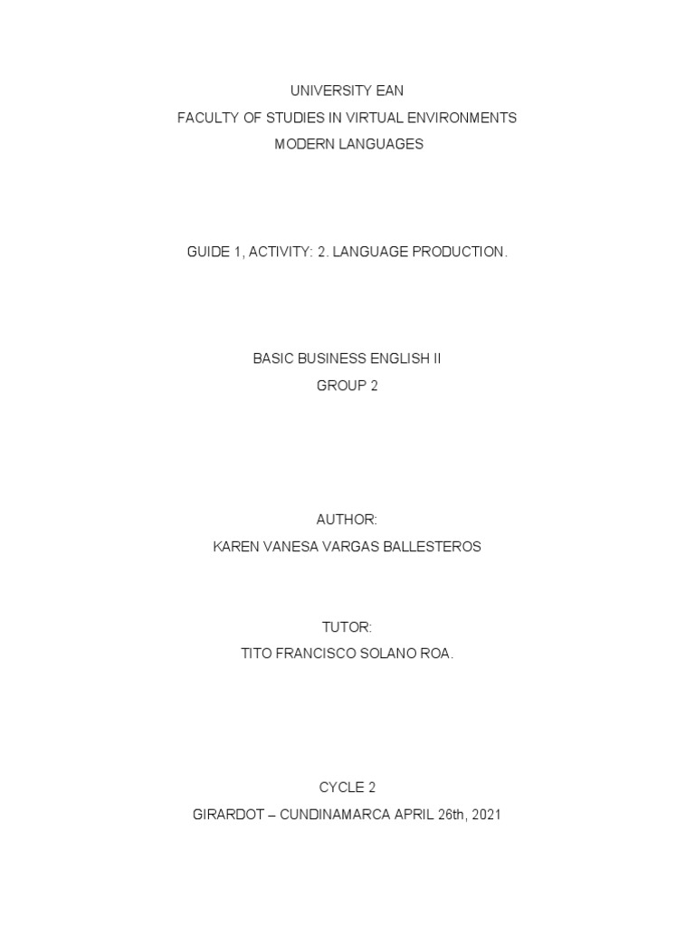 Guide 1 - 2021 - Bbe | PDF | Human Communication | Human Nature