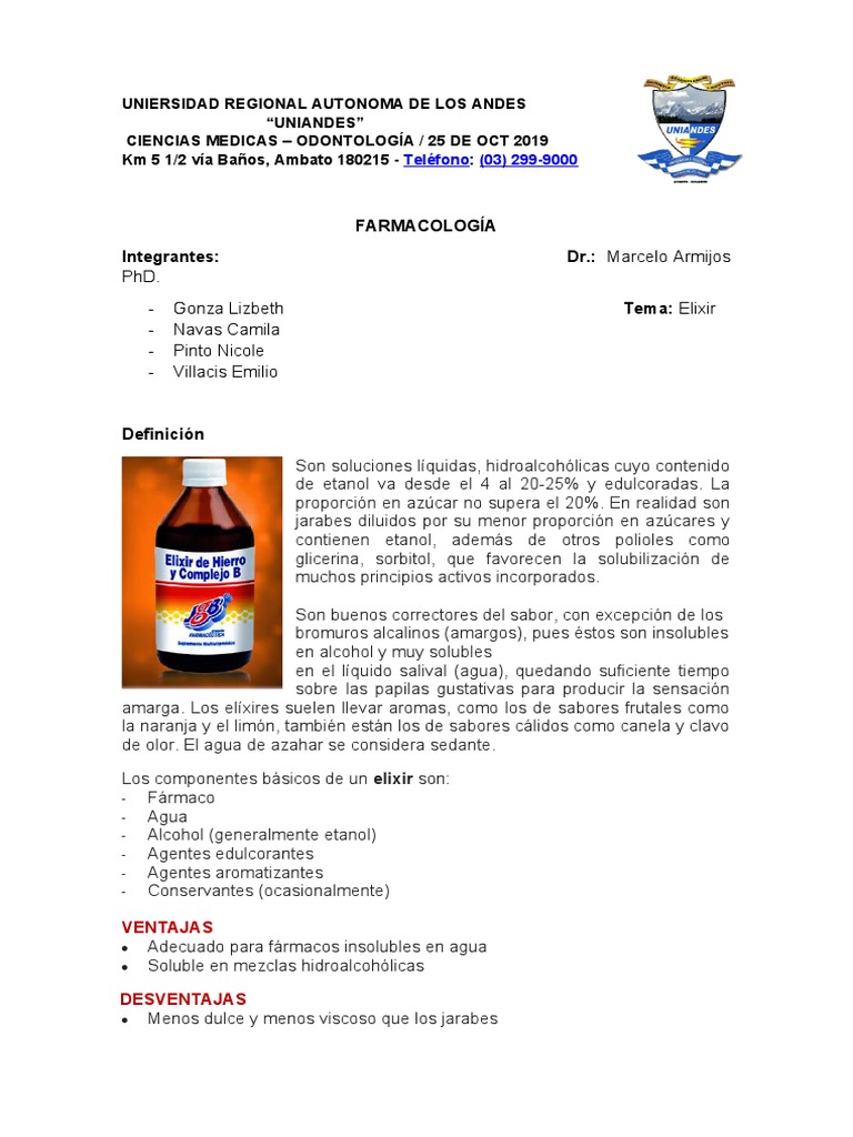 Elixir | PDF | Sabor | Alcohol