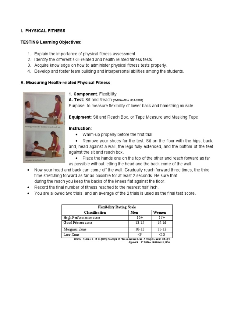 I. Physical Fitness TESTING Learning Objectives | PDF | Body Mass Index ...