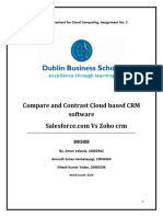 Compare and Contrast Cloud Based CRM Software: Developing Content For Cloud Computing, Assignment No. 2