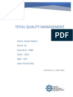 Awais Saleem - Roll # 01 - Assignment 01 - Total Quality Management