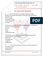 Chapter 1: Basic of Cost Accounting: Dnyansagar Arts and Commerce College, Balewadi, Pune - 45