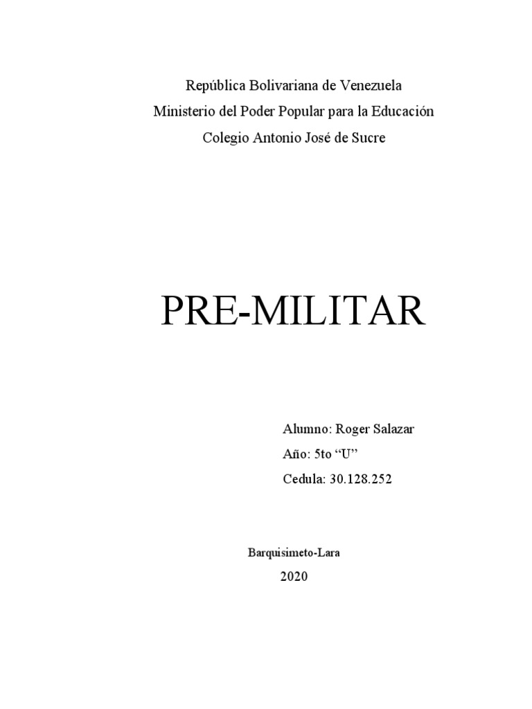 Importancia de la Instrucción Premilitar | PDF | Venezuela | Educación ...
