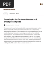 Preparing For The Facebook Interview - A Brutally Honest Guide - Debmalya Sinha - Medium