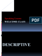 Speaking Lesons: Welcome Class