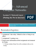 CSE 390 - Advanced Computer Networks: Lecture 5: Network Layer (Putting The Net in Internet)