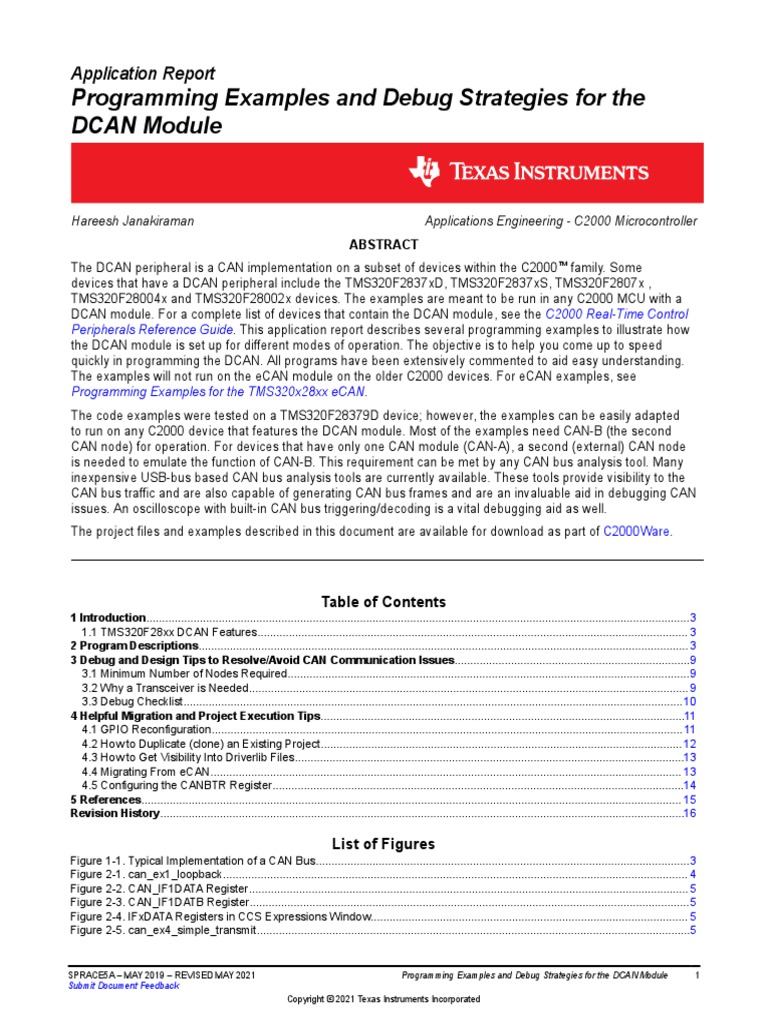 Programming Examples and Debug Strategies For The DCAN Module | PDF ...