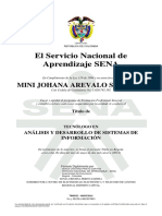 El Servicio Nacional de Aprendizaje SENA: Mini Johana Arevalo Santana