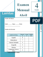 4to Grado - Examen Mensual Abril (2020-2021)