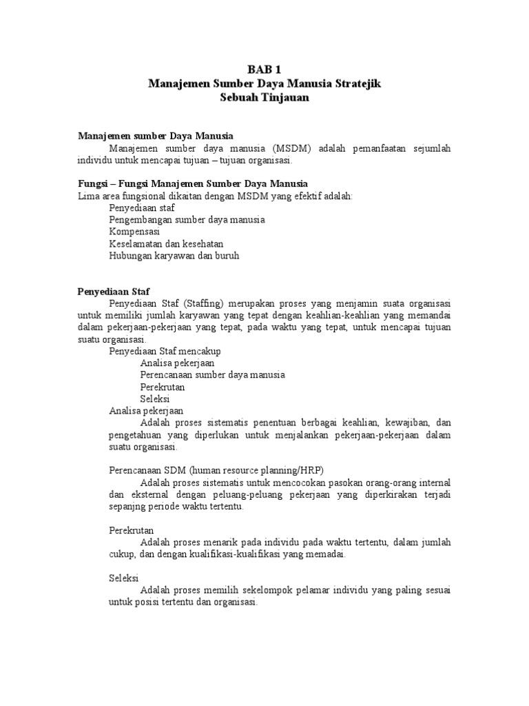 Bab 1 Msdm Pdf