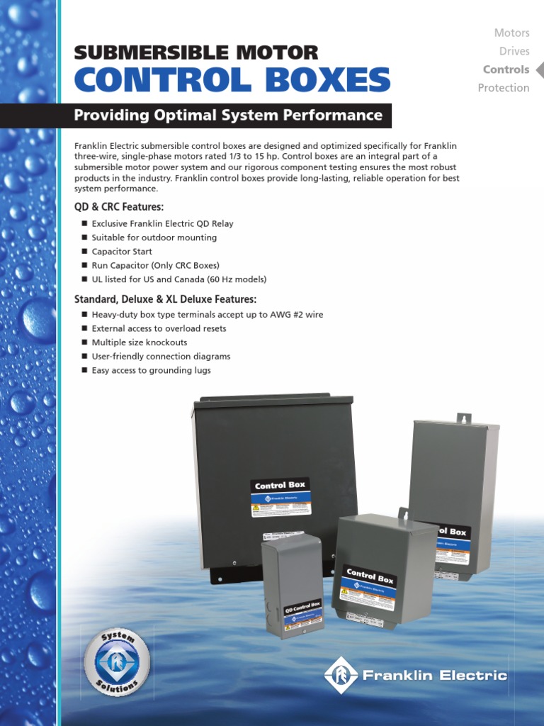 Franklin Electric Control Box Overview | PDF | Relay | Electric Motor