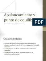 Apalancamiento y punto de equilibrio: análisis financiero