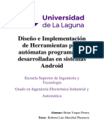 Diseno e implementacion de herramientas para automatas programables desarrolladas en sistemas Android