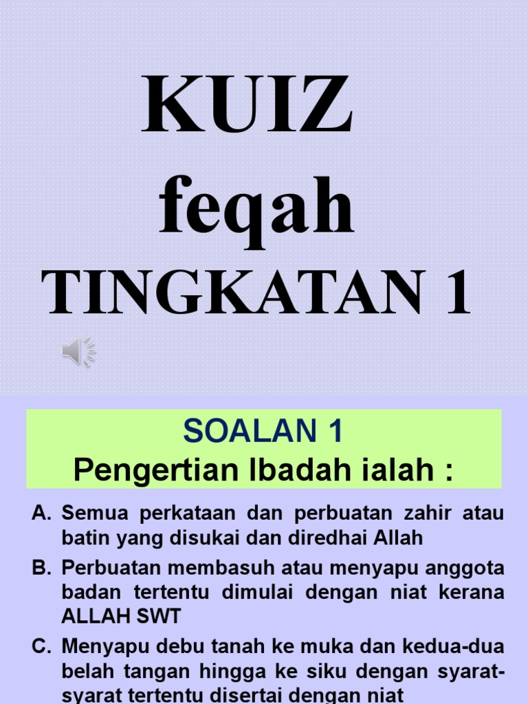 Kuiz Feqah T1 Bahagian 1 Jawapan Pdf