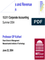 Receivables and Revenue Recognition: 15.511 Corporate Accounting