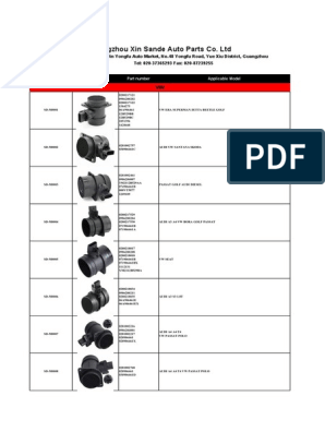 Mass Air Flow Meter Maf Sensor, PDF, Volkswagen