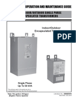 Installation, Operation and Maintenance Guide: For Indoor/Outdoor Single Phase Encapsulated Transformers