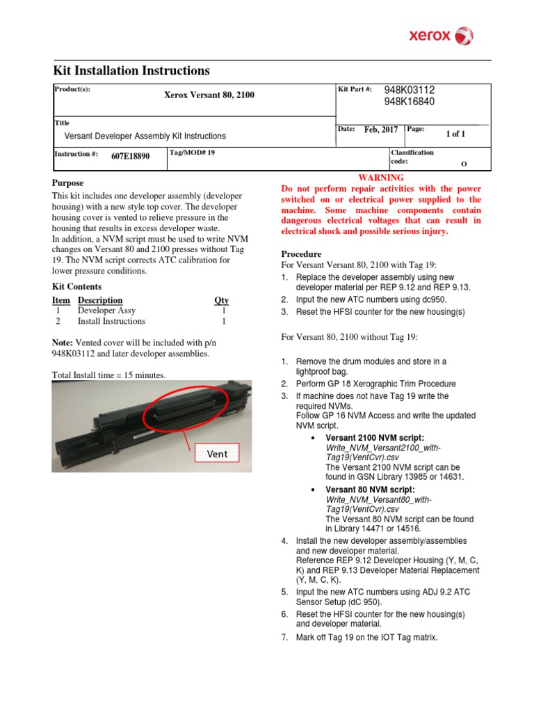 Versant Developer Assembly Kit Instructions | PDF | Computer Science ...