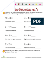 Practice Your Subtraction, 1-10, 1