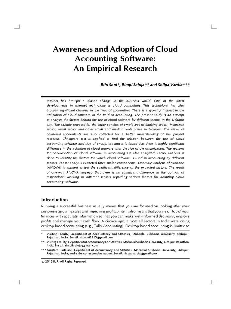 Awareness and Adoption of Cloud | PDF | Cloud Computing | P Value