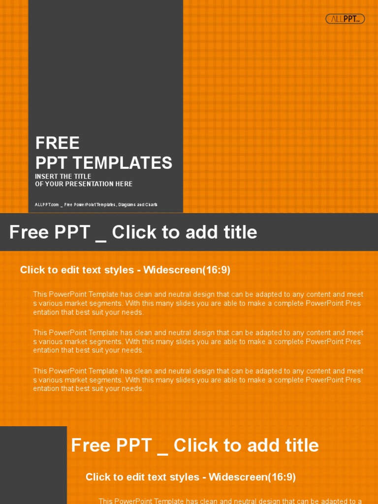 Orange Checkers Background PowerPoint Templates Widescreen | PDF