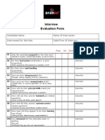 Foodservice Interview Evaluation Form Template 1