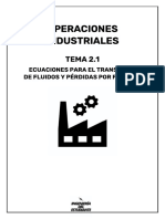 Tema 2.1 - Ecuaciones para El Transporte de Fluidos y Pérdidas Por Fricción