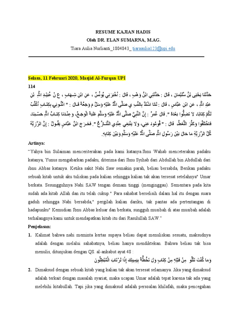Kajian Hadis: Nasihat dan Ilmu Malam | PDF | Agama & Spiritualitas