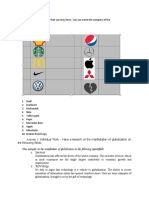 Activity 1: Individual Work - Have A Research On The Manifestation of Globalization On The Following Fields. Ü Services