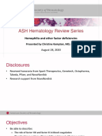 ASH Hematology Review Series - Hemophilia and Other Factor Deficiencies