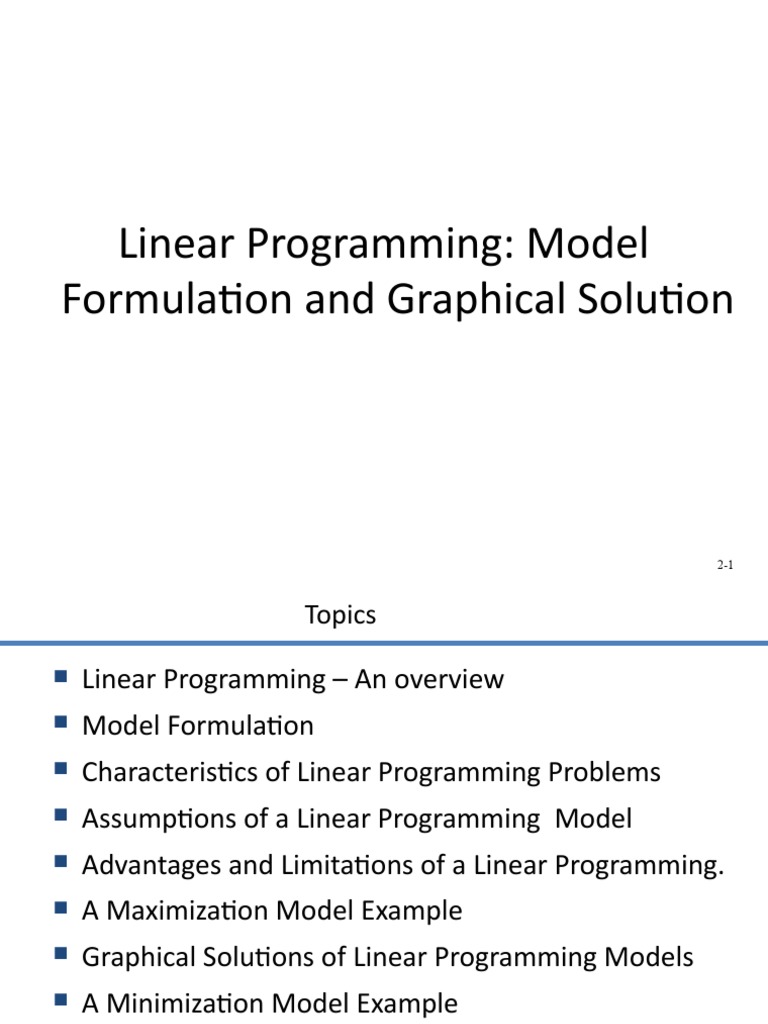 LP Mode - Formulation and Graphical Solution | PDF | Linear Programming ...