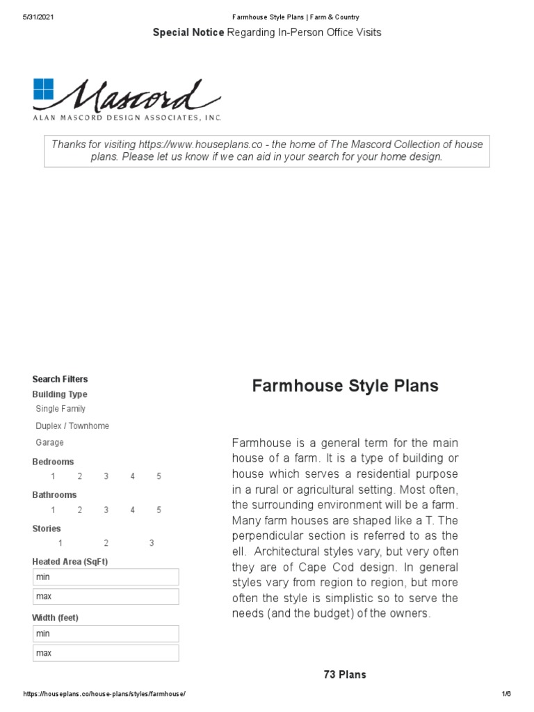 Farmhouse Style Plans - Farm & Country | PDF