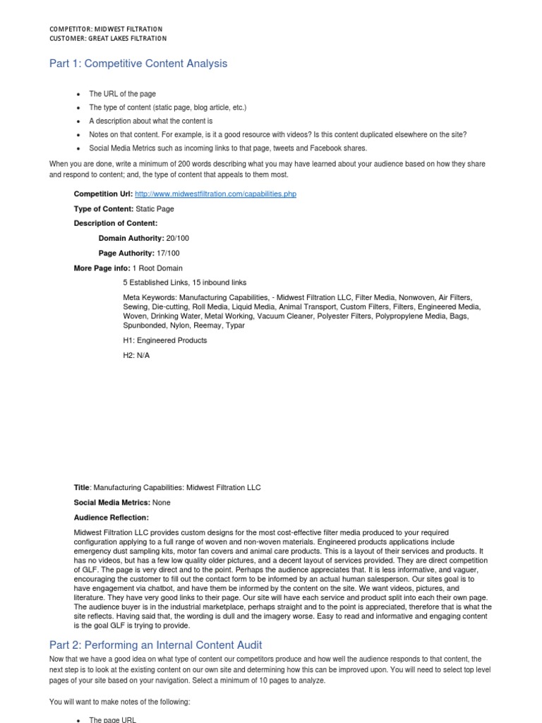 SEO Analysis for Filtration Companies | PDF | Search Engine ...