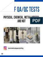 List of QAQC Tests - Physical,Chemical,Metallurgical ,NDT