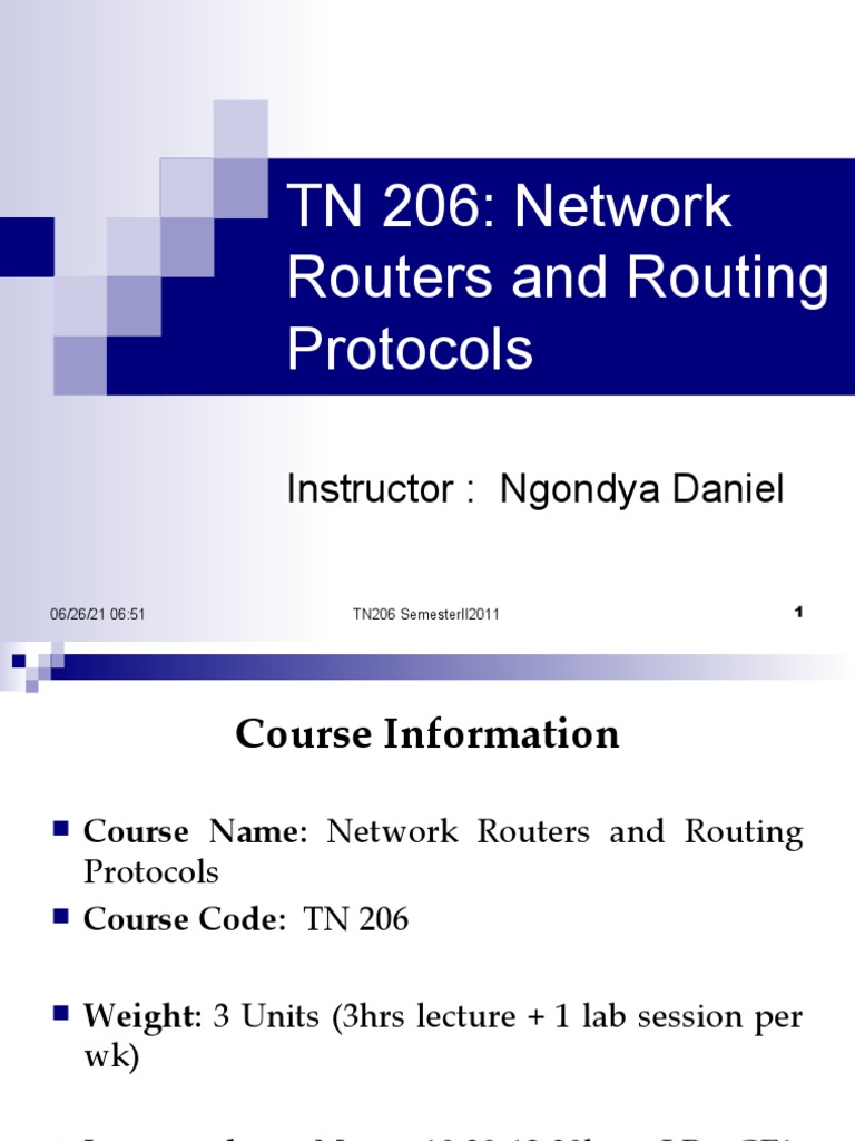 00: Network Routers and Routing Protocols | PDF | Router (Computing ...