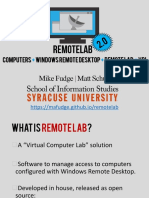 Mike Fudge - Matt Schug: Computers Windows Remote Desktop Remote Lab VDI