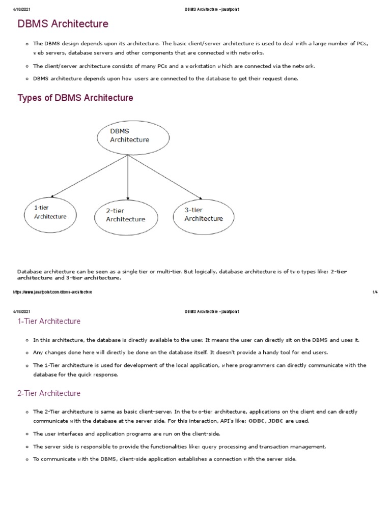 DBMS Architecture.13 | PDF | Client–Server Model | Software Design