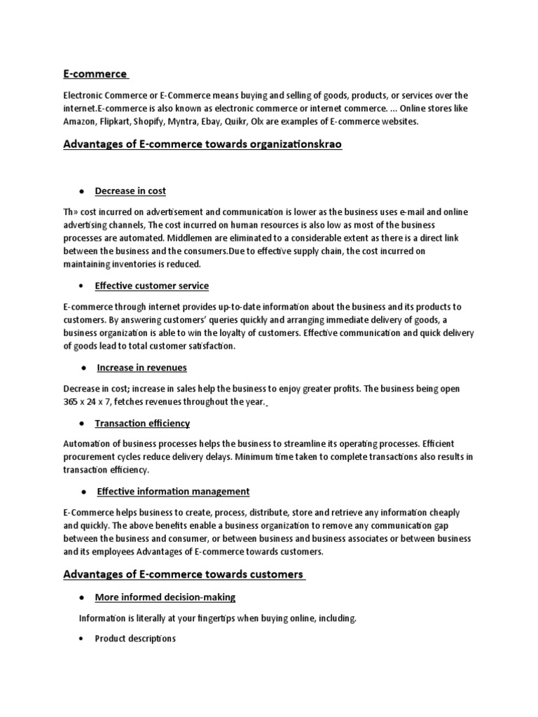 E-commerce Benefits and Challenges | PDF | Electronic Business | E Commerce